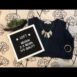 [ LOFT ] Sleeveless Mixed Media Blouse